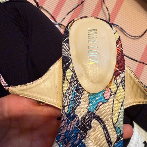 Miss Lola Colorful Strappy Heels - Picture 6 of 8